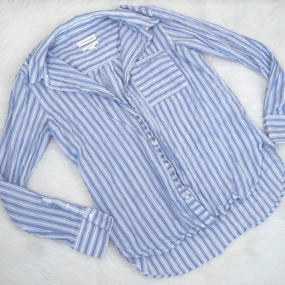 Treasure & Bond Tops - Treasure & Bond Striped Boyfriend Button Up